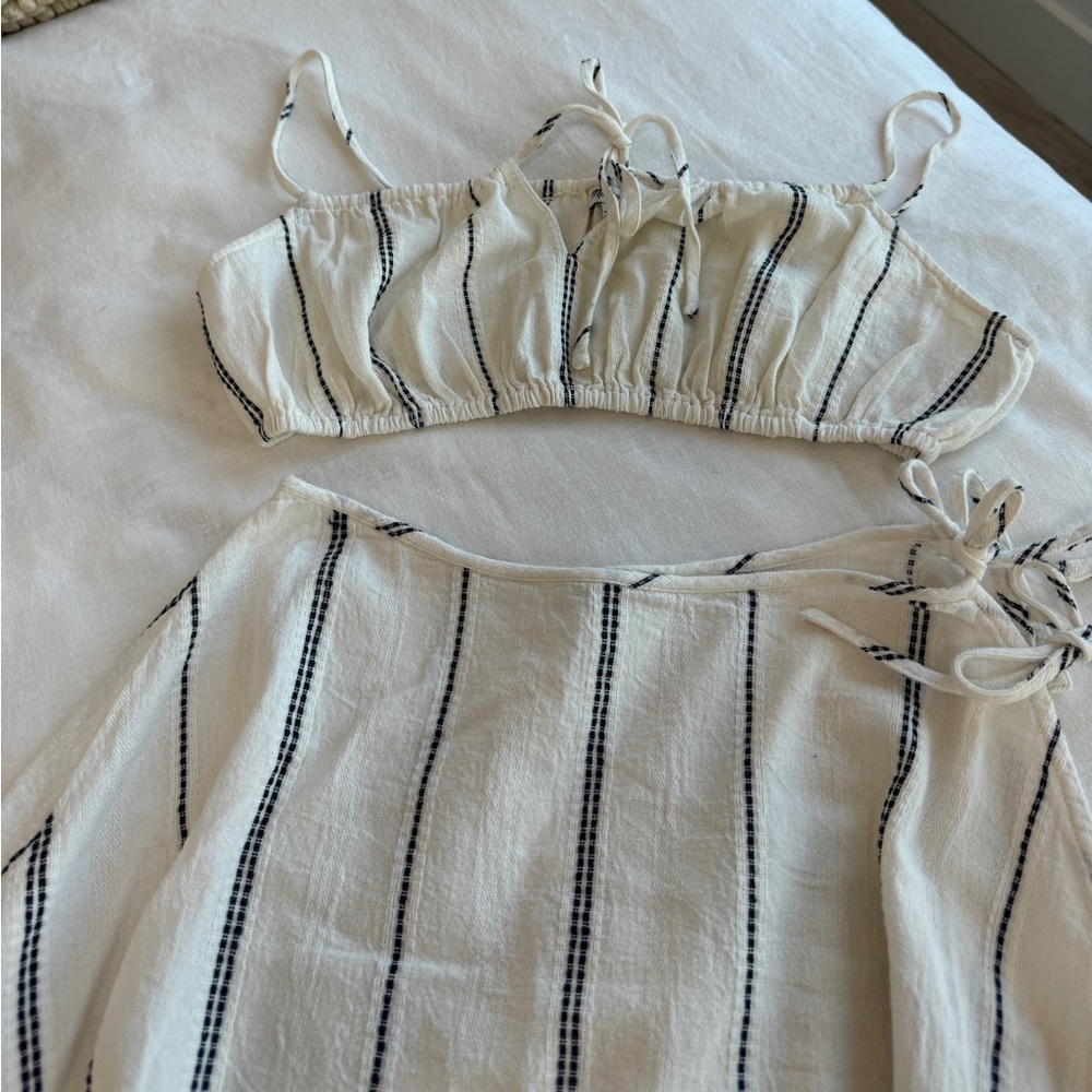 Madewell Striped Swimsuit Coverup Skirt Set - Picture 5 of 8